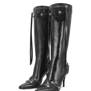Black Knee-High Leather Boots